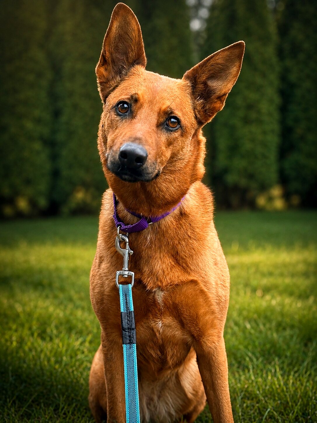 Portrait of a calm, attentive dog after training with The Good Dog Way